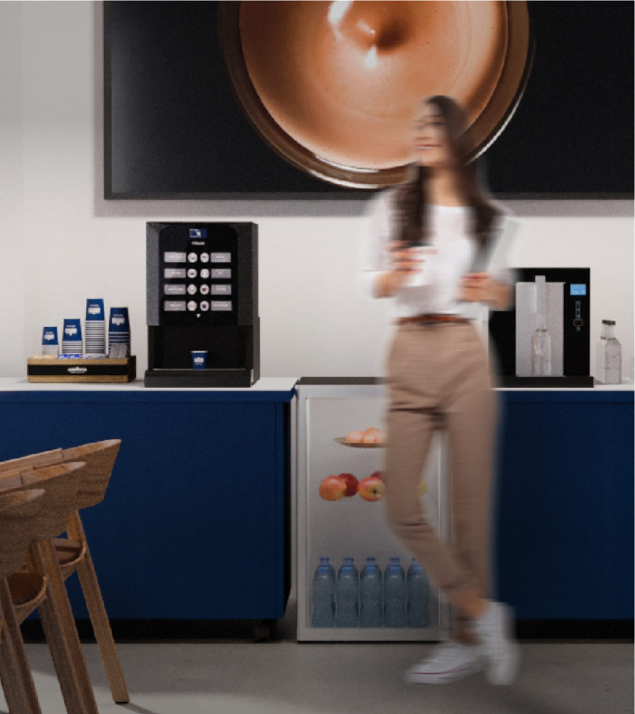 corner de cafe para empresa lavazza