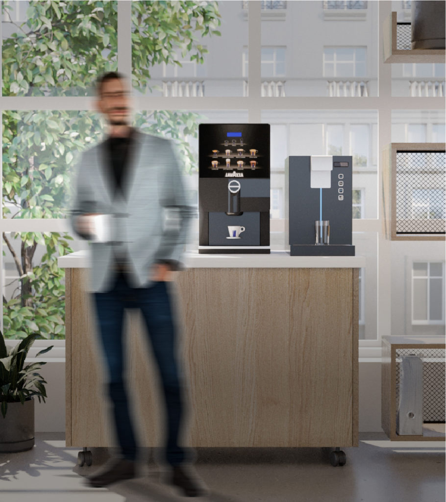 corner de cafe para empresa lavazza