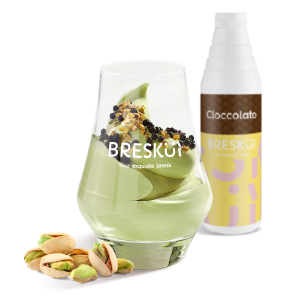 crema fria de pistacho con chocolate