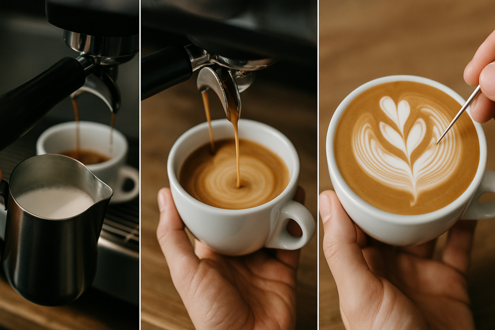 pasos para hacer un latte art