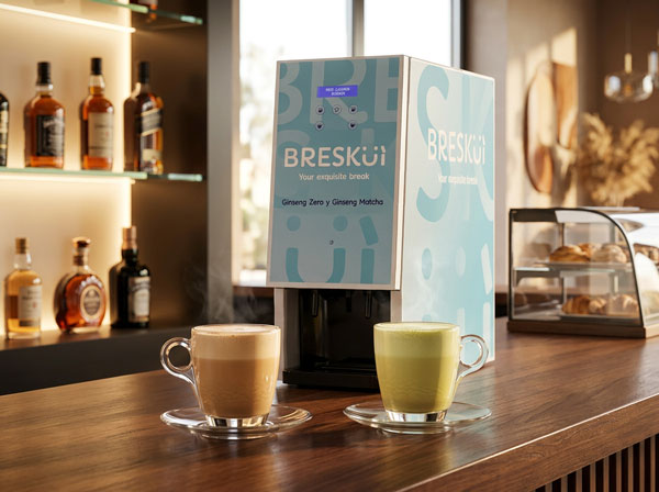 máquina Bresküì 2K café ginseng zero té matcha ginseng barra bar HORECA España